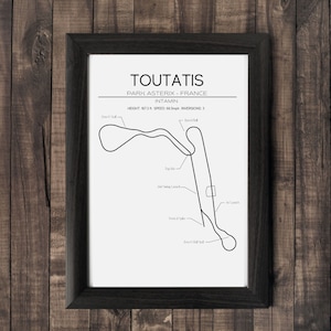 Toutatis Layout Park Asterix France Modern Wall Art Roller Coaster Gift Minimalistic Print Intamin Theme Park Gift Roller Coaster Poster