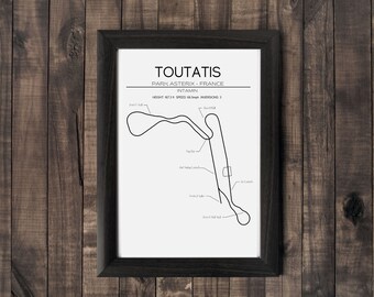 Toutatis Layout Park Asterix Frankreich Moderne Wandkunst Achterbahn Geschenk Minimalistisch Druck Intamin Theme Park Geschenk Achterbahn Poster