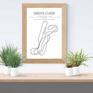 Siren&#39;s Curse Layout - Cedar Point - USA - Modern Wall Art - Roller Coaster Minimalistic Print Poster Theme Park Print Roller Coaster Gift