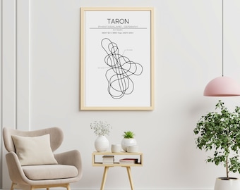 Taron Layout Phantasialand Germany Modern Wall Art Roller Coaster Gift Minimalistic Print Intamin Theme Park Gift Roller Coaster Poster