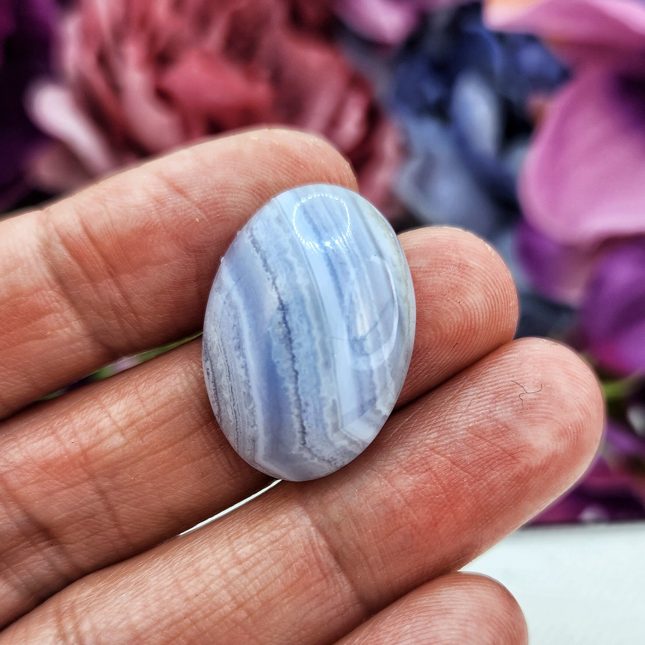 Blue Lace Agate Polished Cabochon Flashy Unique Rare Pieces Jewelry Wire Wrapping Special Crystal High Quality Collector