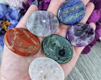 Worry Stone Crystal Pick Your Piece Amethyst Clear Quartz Red Jasper Fluorite Lapis Kambaba Jasper Fun Natural High Quality