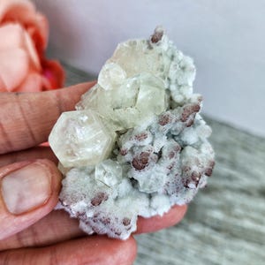 Calcite Quartz Dolomite Hematite China Pink UV Glow Large Chunk Raw Crystals Sparkle Specimen Cluster High Quality