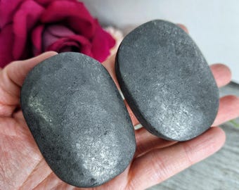 Shungite Palmstone Carved Natural High Quality Soft Beautiful Crystals Black Randomly Selected Intuitive
