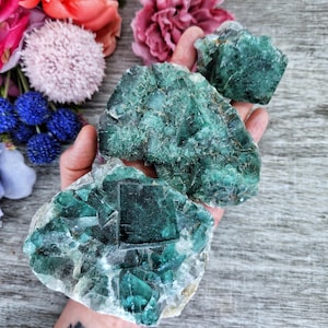 Green Fluorite Morocco Large Chunk Raw Green  Crystals Specimen High Quality Collector