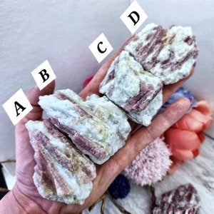 Pink and Green Tourmaline in Quartz Crystal Cluster Rare Natural Raw Soothing Healing Calming High Quality Collector Crystals