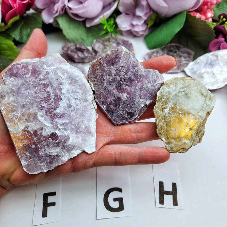 Translucent Mica Lepidolite Mica Slabs Rare Raw Crystal Mineral Emotional Healing ...