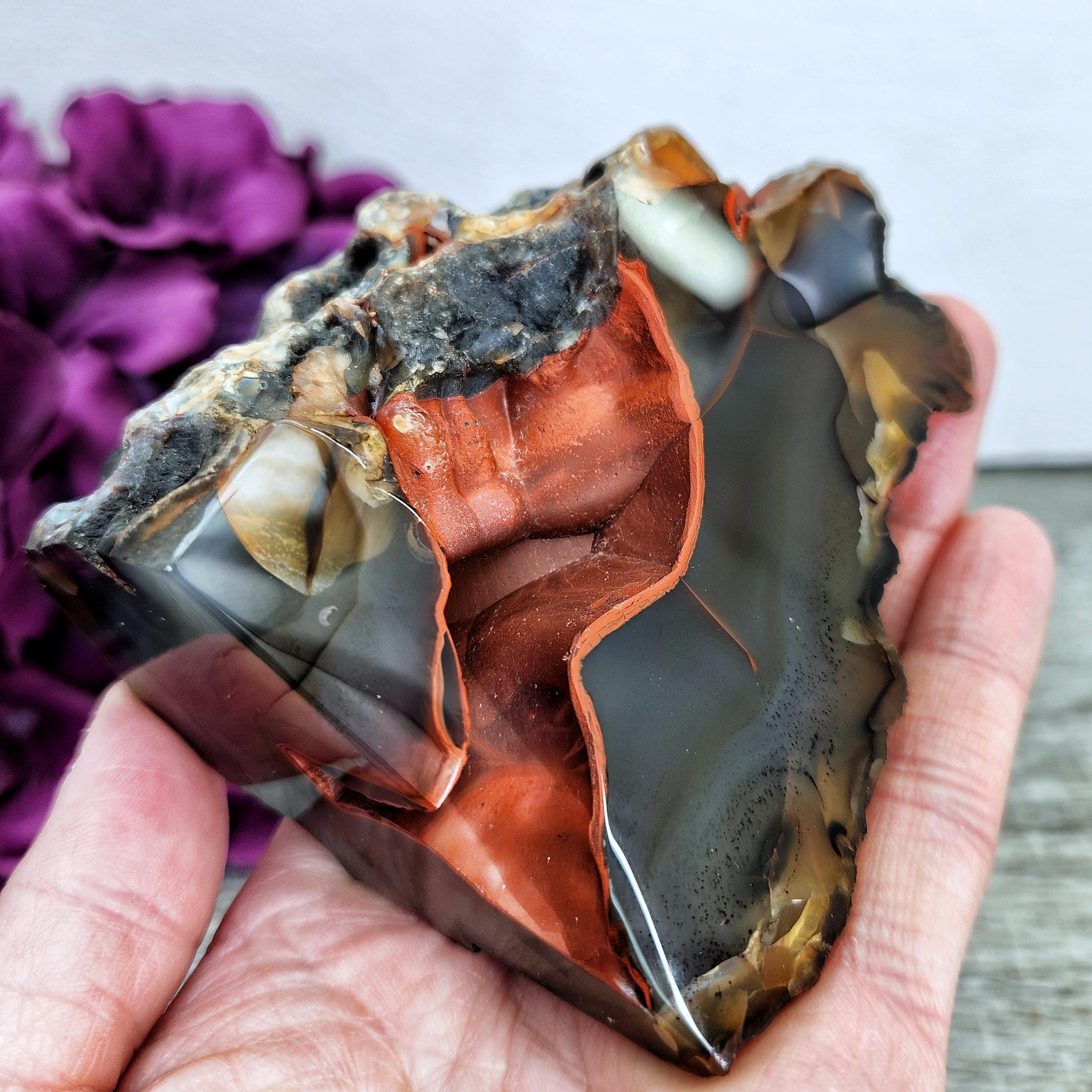 Red Fox Agate Argentina UV Reactive Excellent Polish on 2 Faces