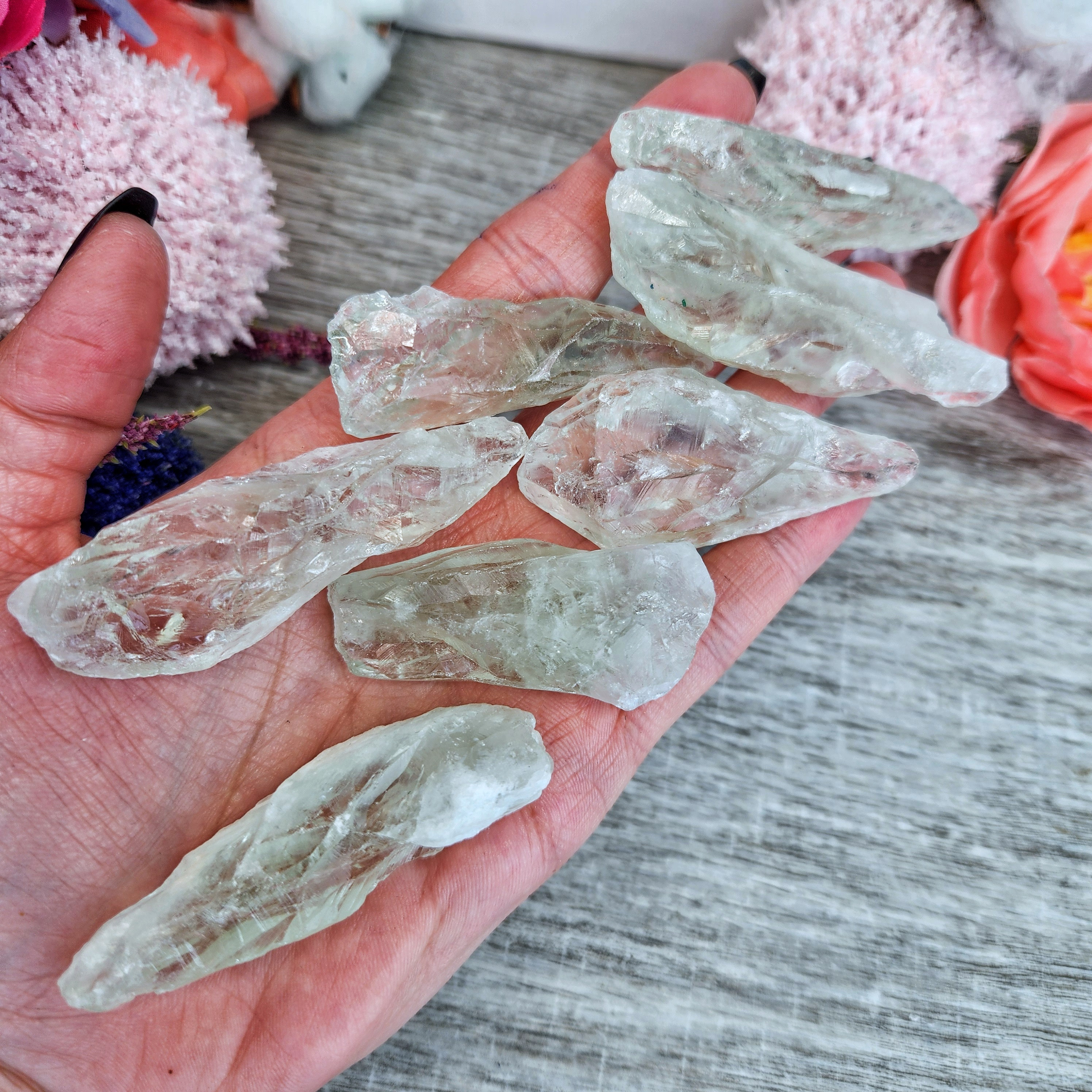 Quartz Root Tips Prasiolite Green Clear Quartz Root Tooth Small Intuitively Selected ...