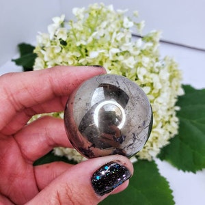 Large Pyrite Sphere Carving Fools Gold Natural High Quality