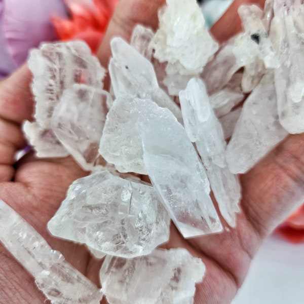Faden Quartz 1 Piece Intuitively Selected Random Clear Special Natural Raw High Quality Collector Specimen Red Crystals