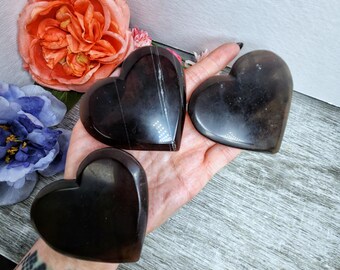 Satin Lace Ribbon Obsidian Heart Carving Polished Black New Healing Soothing Calming Natural High Quality Inspiration New Find Market