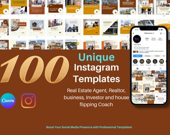 Unique Real Estate marketing Kit, Realtor Social Media Templates, Instagram Templates, Social Media posts, Canva Templates