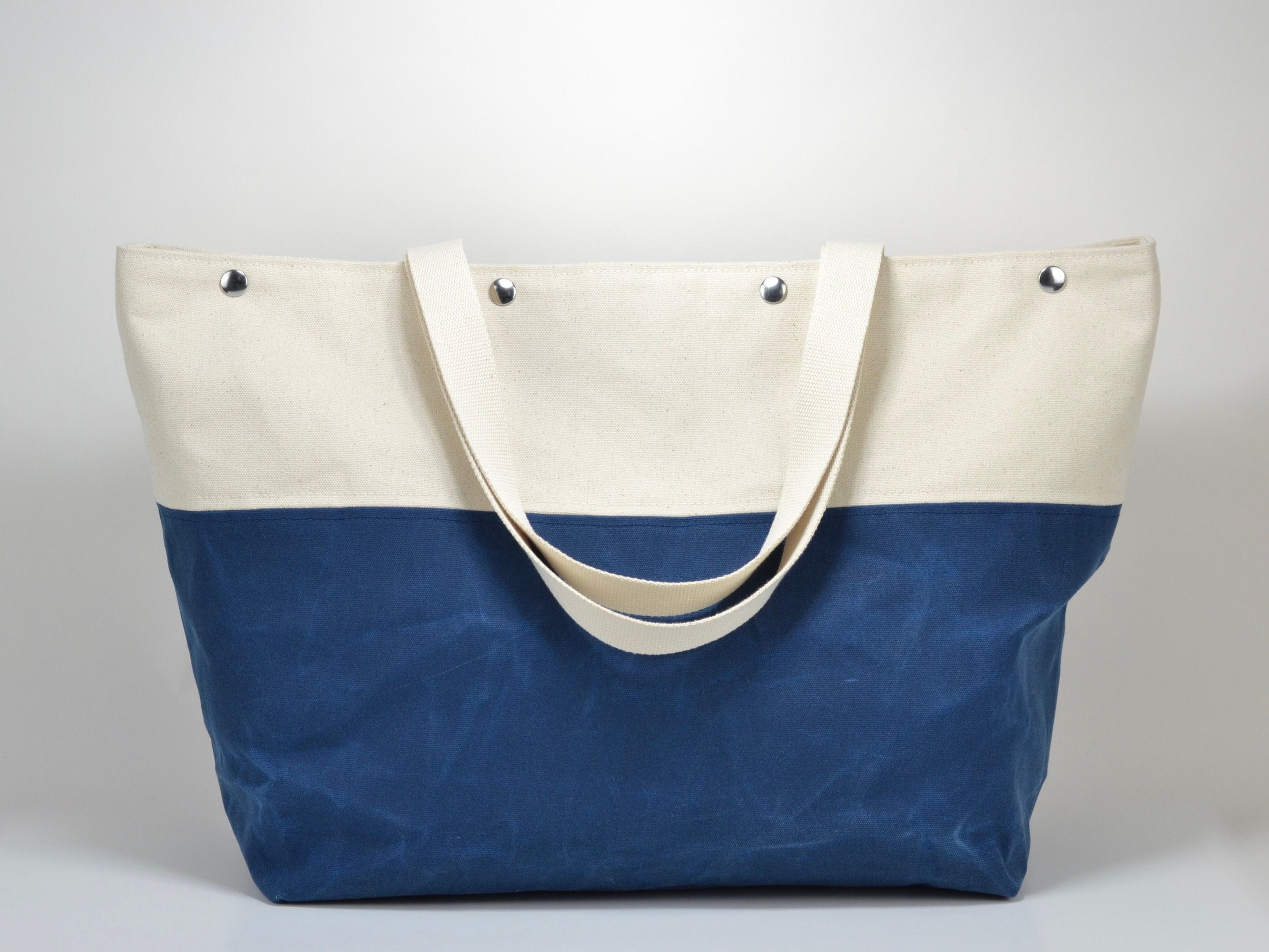 Waxed Canvas Large Tote, Oversized Weekender Bag