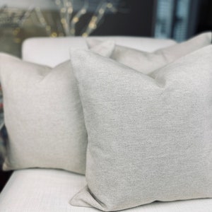 Cotton linen basket weave blend. Pillow covers with invisible zipper closure. Natural beige colour. Minimalist, modern, rustic , contemporary decor.