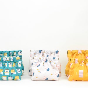 Bolsa de compresión 100 % algodón / Estampado playero / Monedero pequeño para artículos esenciales y de viaje / Minimalista moderno / Regalos sostenibles
