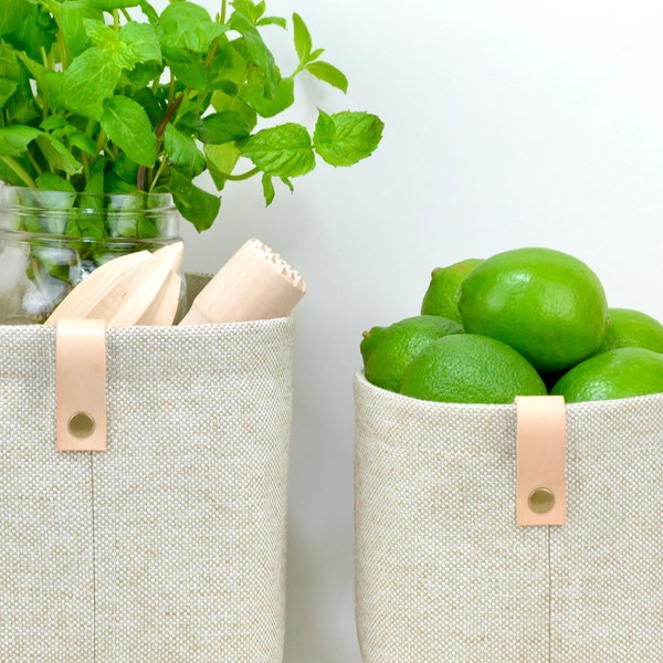 Linen Storage Basket Etsy