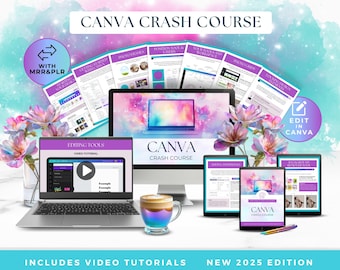 Canva-crashcursus met MRR, PLR, master-resell- en private label-rechten, gebruik van canva, bewerkbare sjabloon, videotutorials, rebranding, DFY