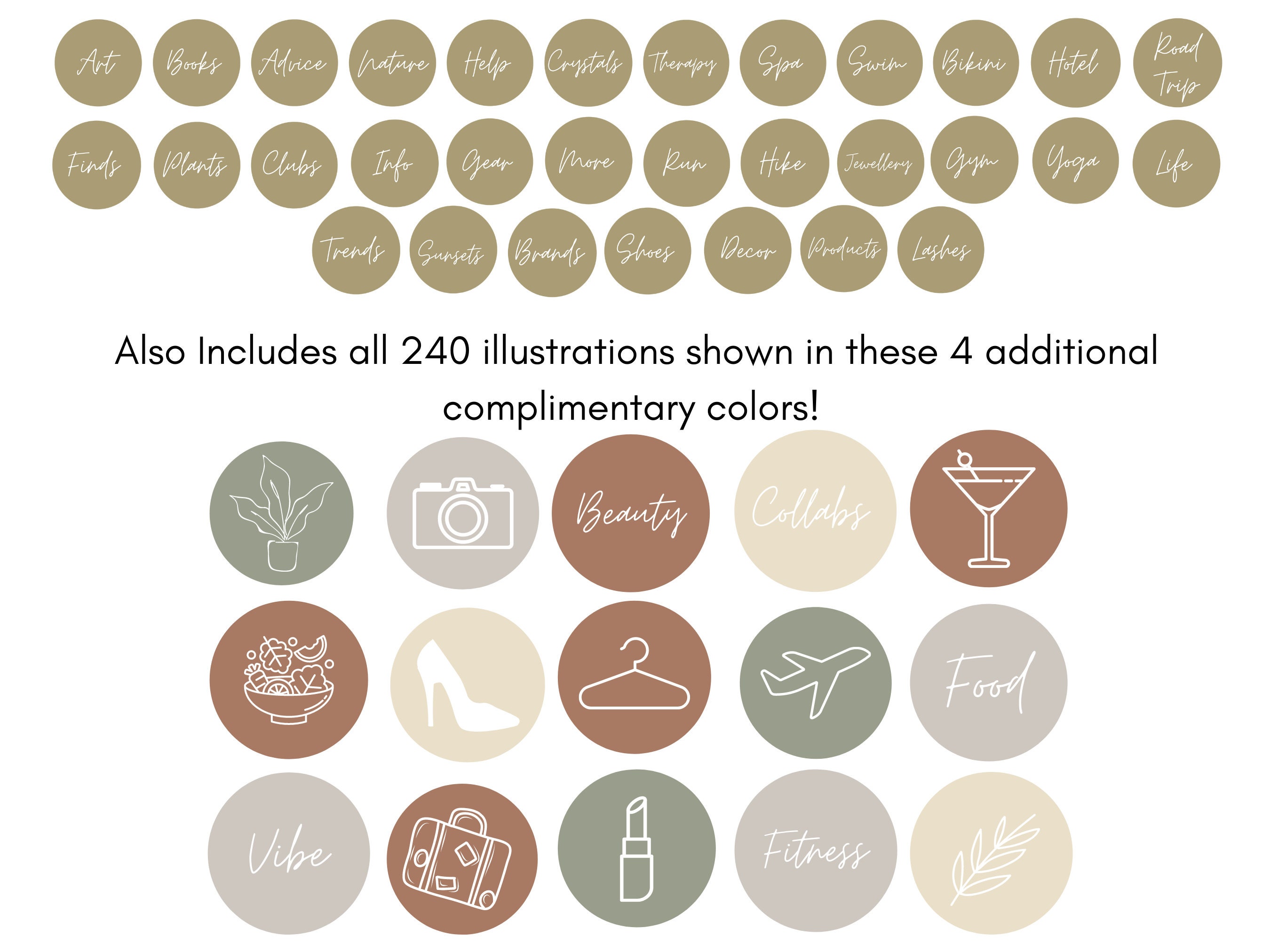 Earth Tone Instagram Highlight Covers | Minimal Highlights Instagram ...
