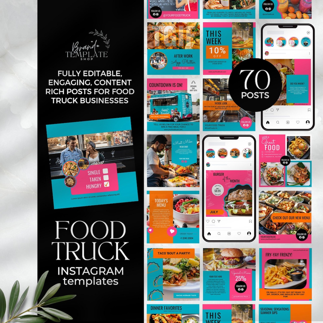 Food Truck Social Media Template, Instagram Template Done for You ...