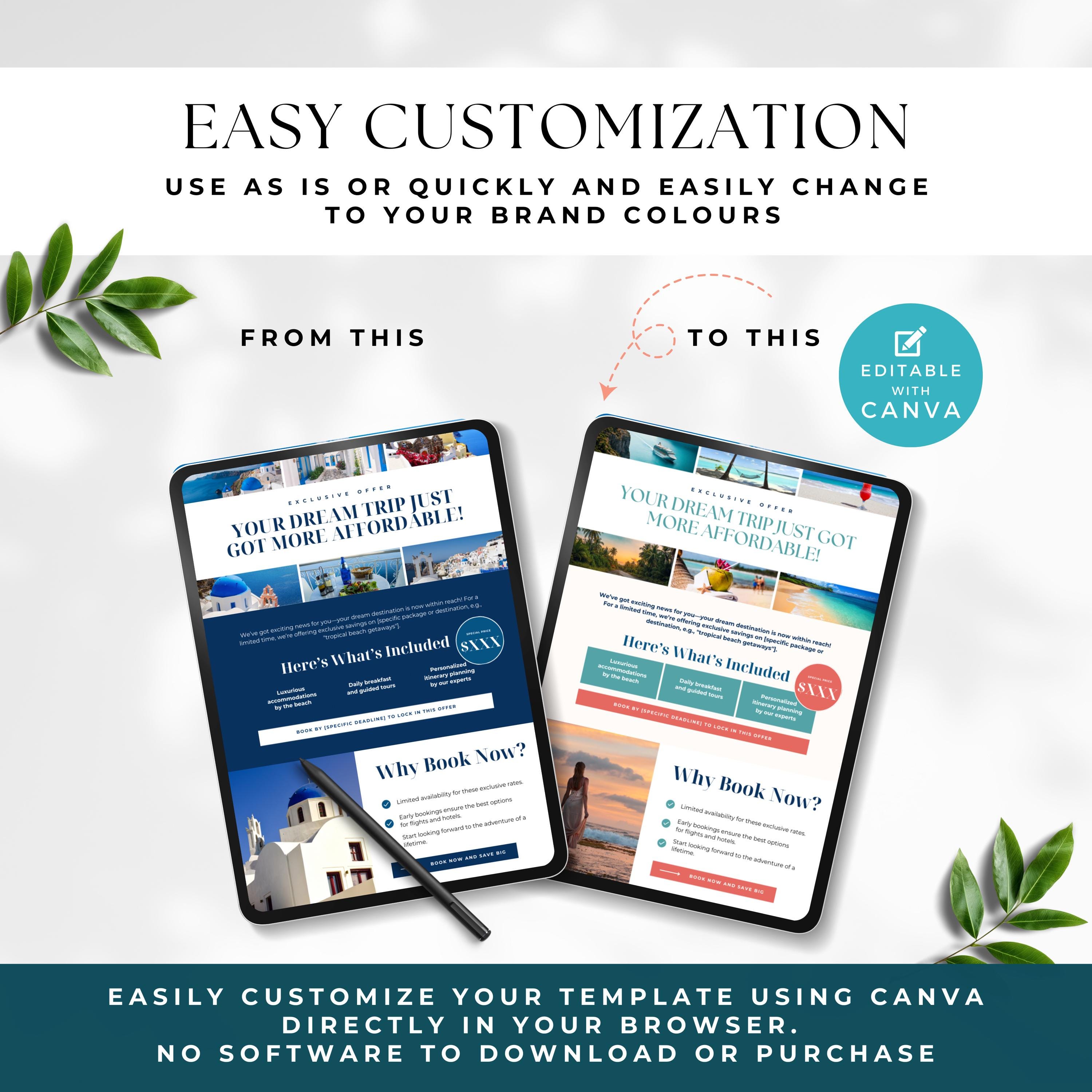 Travel Agent Newsletter Email Template, Marketing Templates Canva ...
