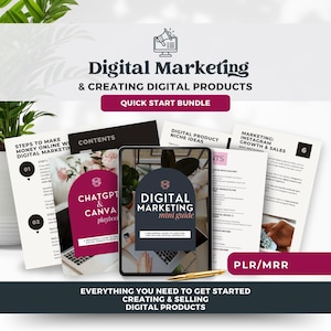 How to Create and Sell Digital Products, Using Canva and ChatGPT, Digital Marketing Beginners Guide. MRR, PLR, Product Delivery Templates