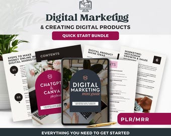 How to Create and Sell Digital Products, Using Canva and ChatGPT, Digital Marketing Beginners Guide. MRR, PLR, Product Delivery Templates