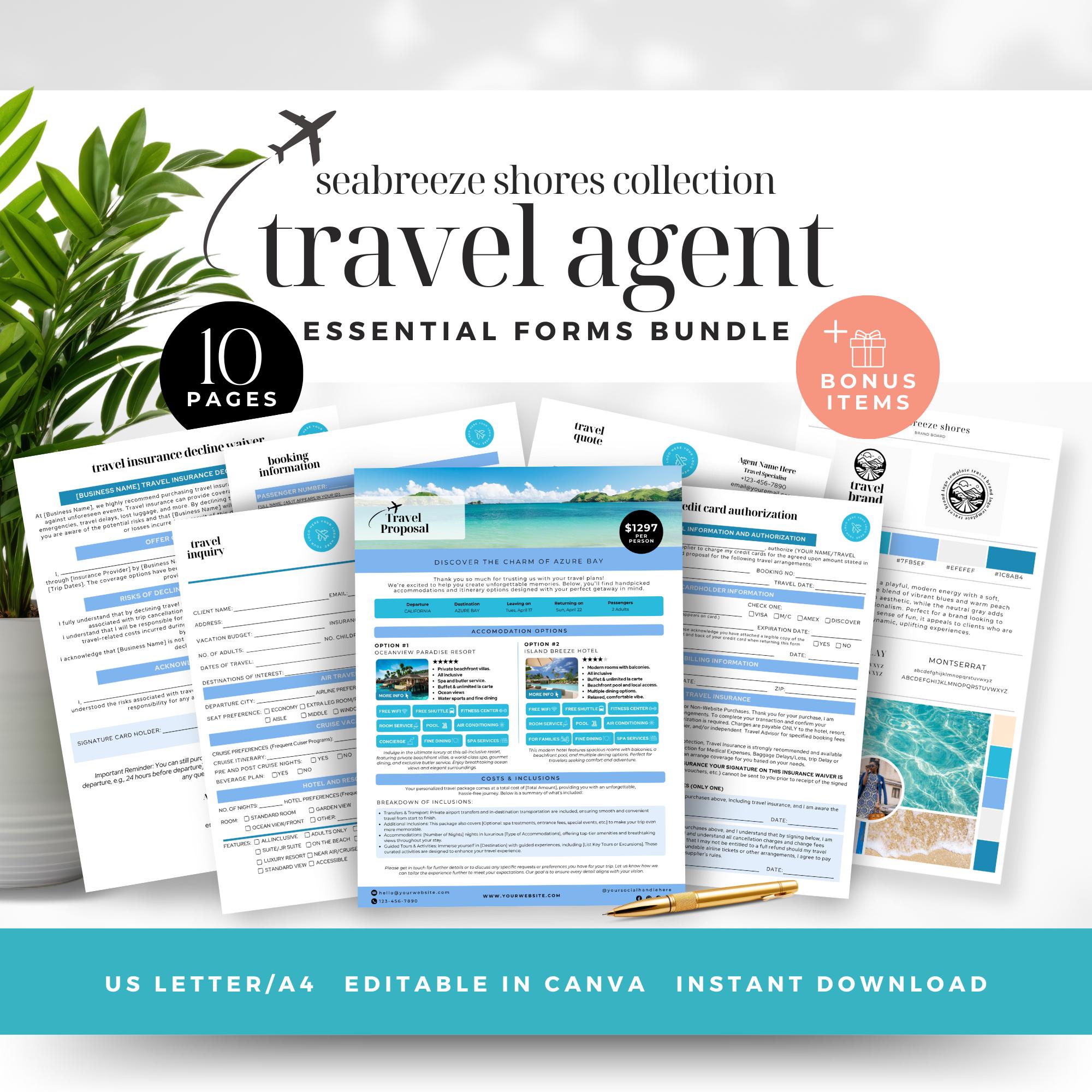 Travel Client Intake Form Travel Agent Client Intake Form, Quote Template Bundle, Inquiry ...