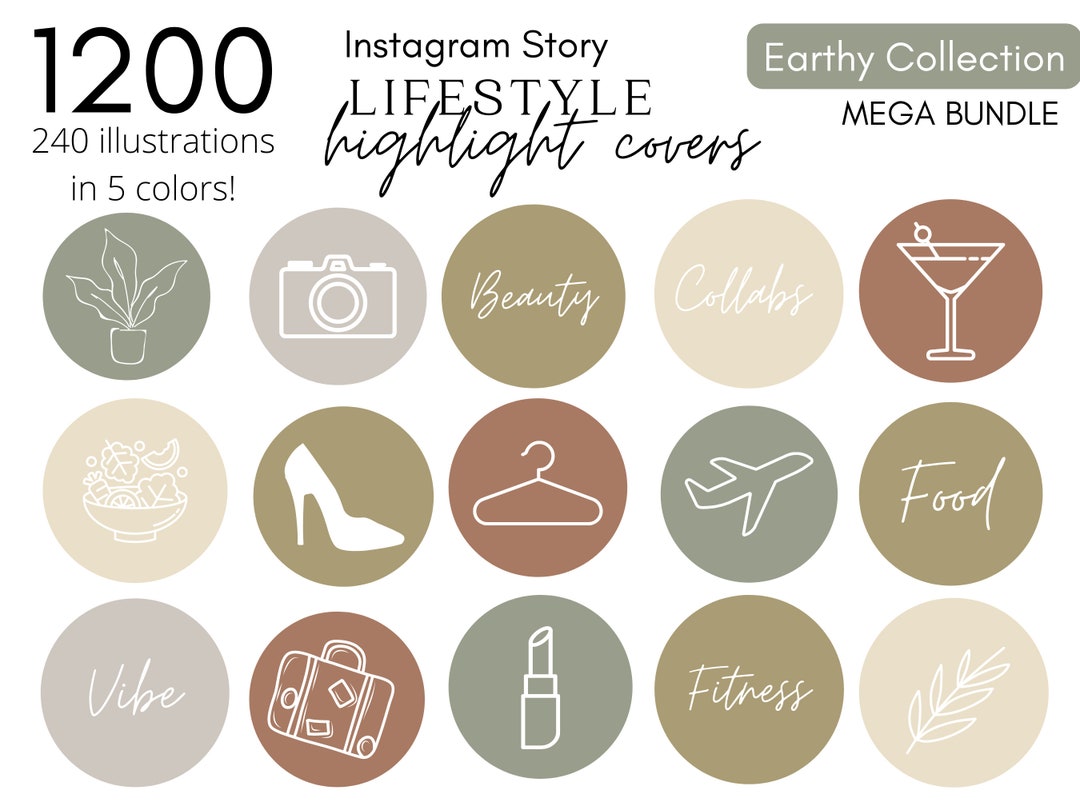 Earth Tone Instagram Highlight Covers | Minimal Highlights Instagram ...