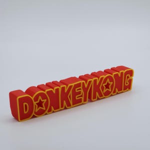 3D Printed Donkey Kong Logo - Vibrant Retro Gaming Decor