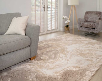 Beige Marmor Muster Teppich Natürliche Creme Braun Wohnzimmer Schlafzimmer Teppich