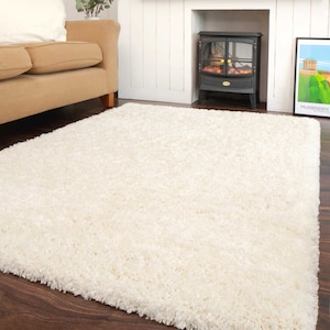 Cream Super Soft Shaggy Rug Warm Living Area Bedroom Mat Hallway Runner Rug