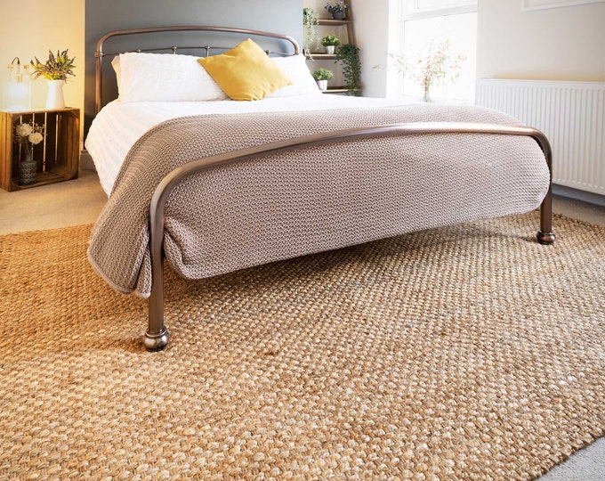 Natural Rustic Handwoven Jute Rug Large Sisal Seagrass Area Rugs Scandi ...