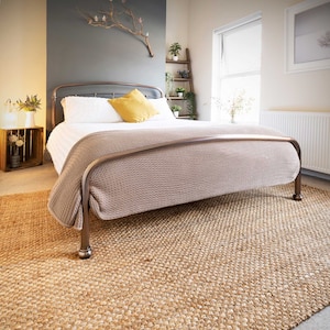 Natural Rustic Handwoven Jute Rug Large Sisal Seagrass Area Rugs Scandi Living Room Bedroom Nursery Rustic Runner Rug