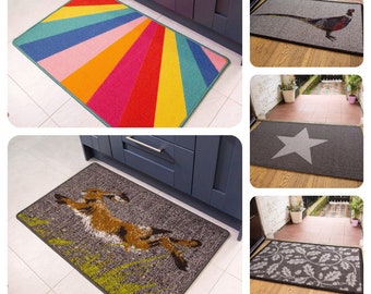 Non Slip Washable Door Mats Kitchen Utility Hallway Entrance Mats