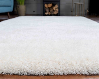 Super Soft Thick Cream Shaggy Rug Luxurious Extra Deep Pile Warm Underfoot Large Bedroom Living Room Hygge Rugs