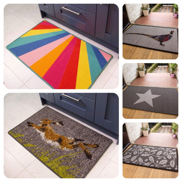 Non Slip Washable Door Mats Kitchen Utility Hallway Entrance Mats