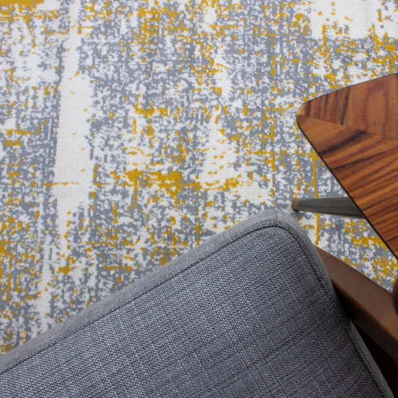 Ochre Yellow Grey Distressed Abstract Area Rug Soft Value Bedroom Living Room Mats Long Hallway Runner Rugs zdjęcie 2