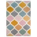 Fun Pastel Multicolour Trellis Rug 3D Carved Super Soft Kids Bedroom ...