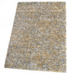 Ochre Yellow Grey Flecked Mottled Shaggy Area Rug Extra Thick Dense Fluffy Pile for Bedroom or Living Room Floor Carpet Runner Mat image 4