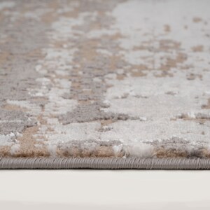 Beige Gold Distressed Abstract Living Area Rug Neutral Greige Metallic ...