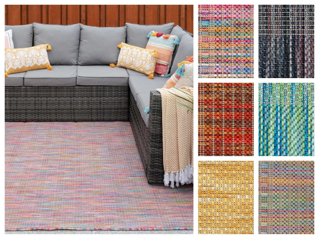 Fun Colourful Outdoor Rugs Large Weatherproof Easy Clean Washable