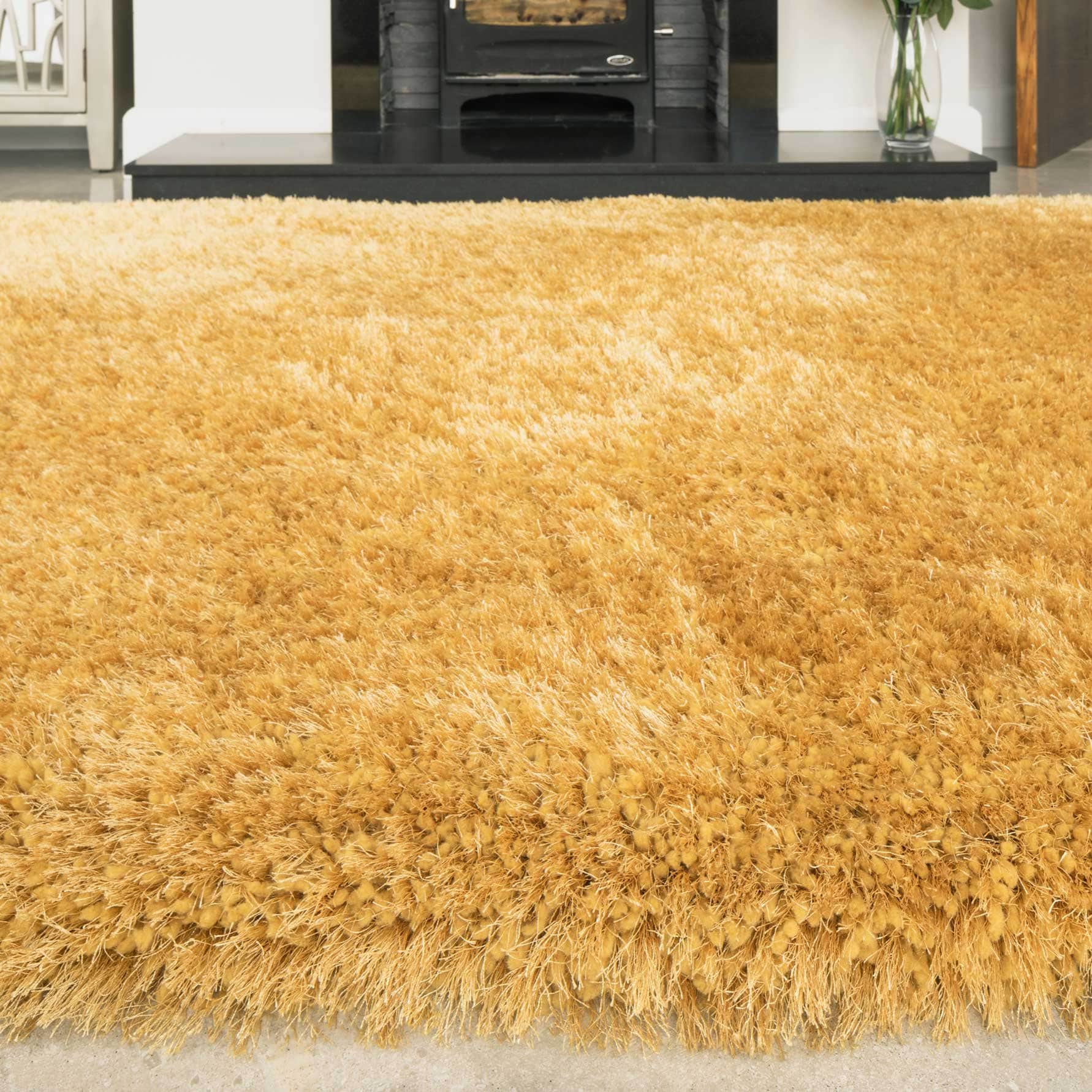 Yellow Ochre Deluxe Super Thick Shaggy Rug Large Living Room Etsy