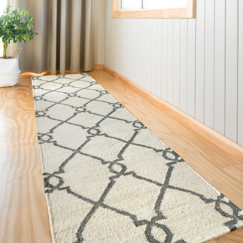 Natural Jute Rug Cream Grey Trellis Area Rugs Rustic Sisal Etsy