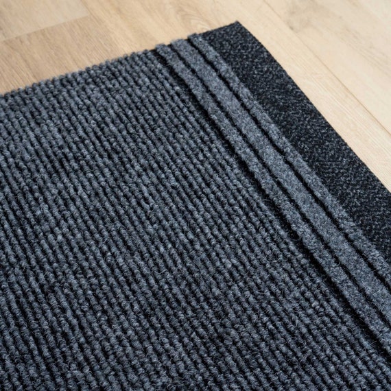 Hardwearing Grey Cut to Measure Runner Rug Long Hallway Entrance Kitchen Utility  Mat 66cm Wide X Custom Length 