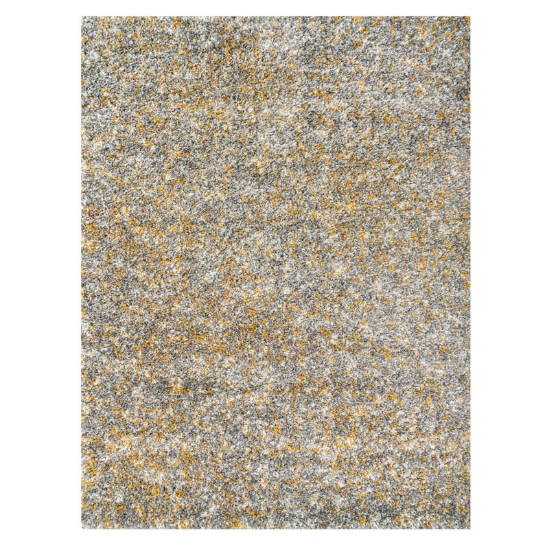 Tapis à poils longs chiné chiné gris jaune ocre, poils duveteux denses et très épais pour chambre ou salon, tapis de sol image 5