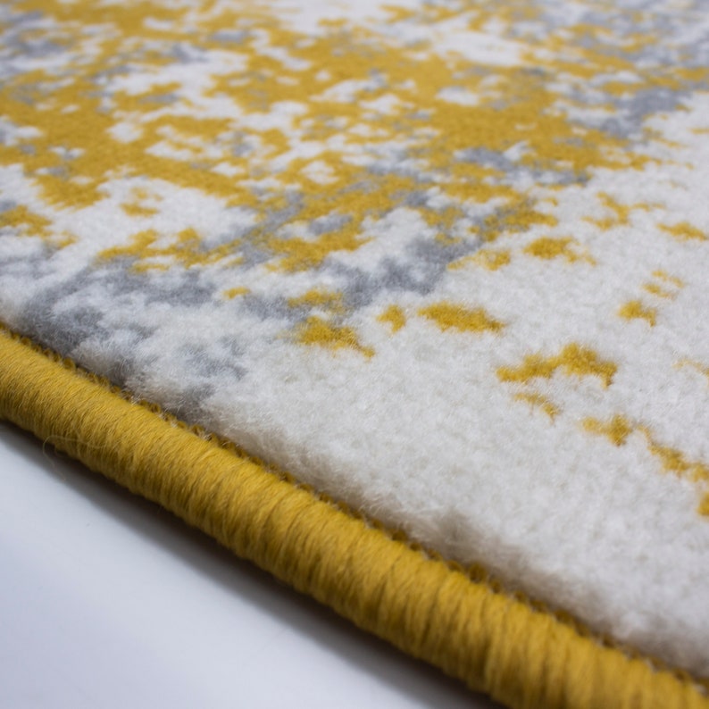 Ochre Yellow Grey Distressed Abstract Area Rug Soft Value Bedroom Living Room Mats Long Hallway Runner Rugs zdjęcie 3