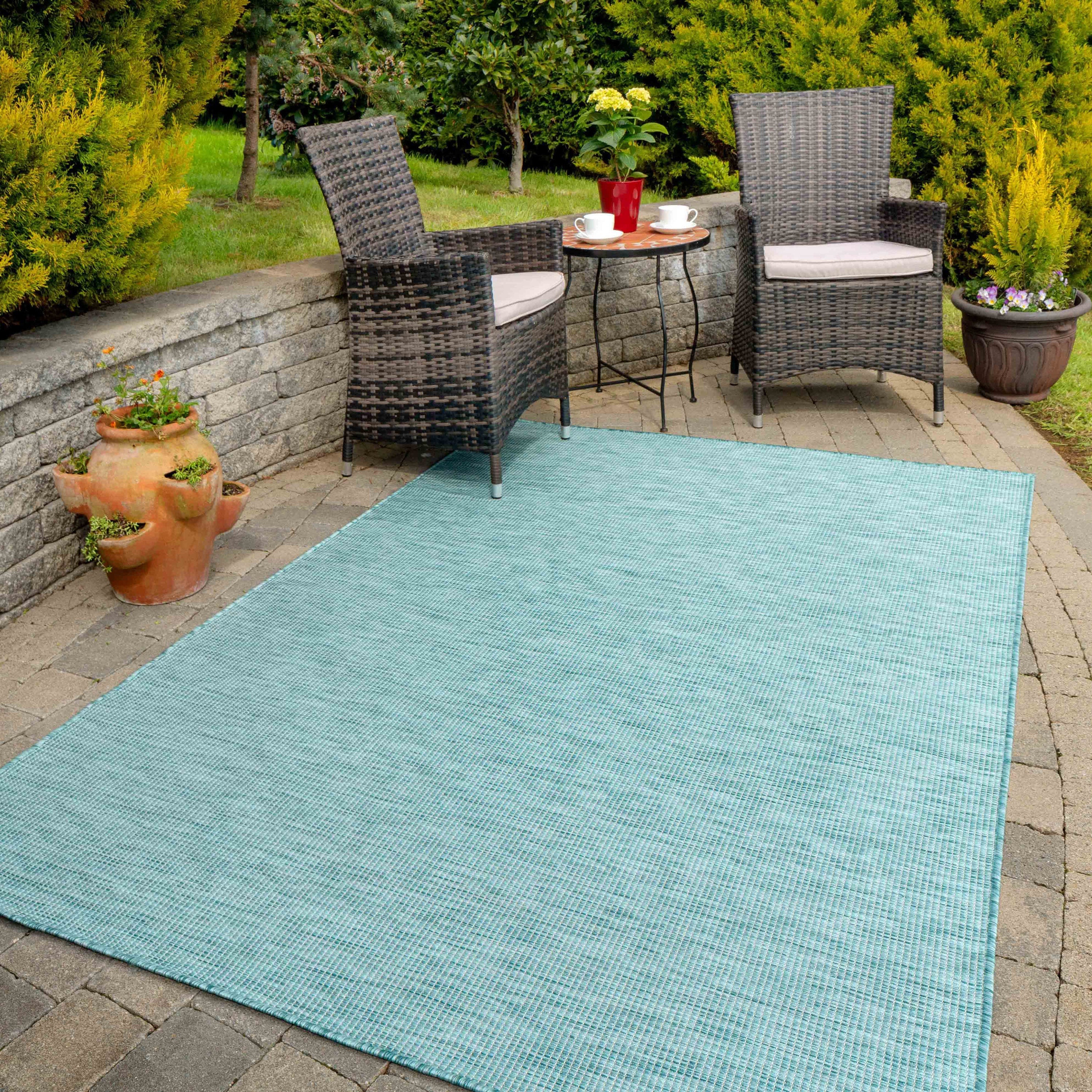 Duck Egg Blue Outdoor Rug Plastic Washable Rug Water Resistant