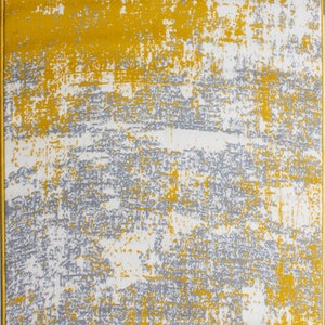 Ochre Yellow Grey Distressed Abstract Area Rug Soft Value Bedroom Living Room Mats Long Hallway Runner Rugs zdjęcie 6