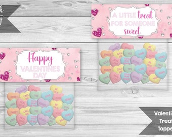 Valentines Day Treat Toppers, Valentines Goody Bag Topper,  Happy Valentines Day Topper, Valentines Party, Valentines Gift, INSTANT DOWNLOAD